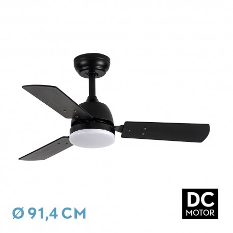 Ventilador de Techo Fabrilamp Pórtico Negro Ø91.4cm Palas Negro/Gris