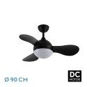 Ventilador de Techo Fabrilamp Sólido Negro Ø90cm 24W CCT