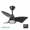 Ventilador de Techo Fabrilamp Jaguar Negro Ø96cm 30W CCT