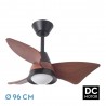 Ventilador de Techo Fabrilamp Jaguar Negro/Roble Ø96cm 30W CCT