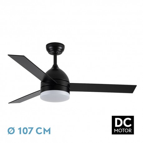 Ventilador de Techo Fabrilamp Legio Negro Palas Negro/Roble Ø107cm