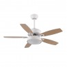 Ventilateur de Plafond Fabrilamp Braw Blanc Pales Blanc/Hêtre Ø106.7cm