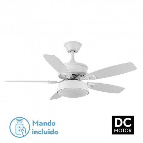 Ventilateur de Plafond Fabrilamp Braw Blanc Pales Blanc/Hêtre Ø106.7cm