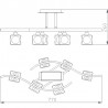 Plafón de Techo Mantra Cuadrax Niquel Satinado 6 Luces