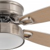 Ventilateur de Plafond Fabrilamp Braw Nickel Pales Argent/Hêtre Ø106.7cm