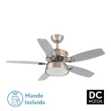 Ventilateur de Plafond Fabrilamp Braw Nickel Pales Argent/Hêtre Ø106.7cm