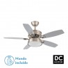 Ventilateur de Plafond Fabrilamp Braw Nickel Pales Argent/Hêtre Ø106.7cm