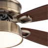 Ventilateur de Plafond Fabrilamp Braw Cuir Pales Chêne/Noyer Ø106.7cm