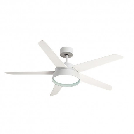 Ventilateur de Plafond Fabrilamp Lebeche Blanc Pales Blanc/Hêtre Ø132cm