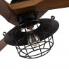 Ventilateur de Plafond Fabrilamp Vulturno Noir/Chêne Ø132cm