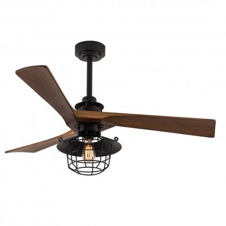 Ventilador de Techo Fabrilamp Vulturno Negro/Roble Ø132cm