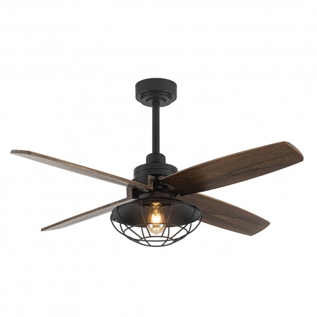 Ventilateur de Plafond Fabrilamp Aquilo Noir/Chêne Ø119,4cm