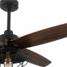 Ventilateur de Plafond Fabrilamp Aquilo Noir/Chêne Ø119,4cm