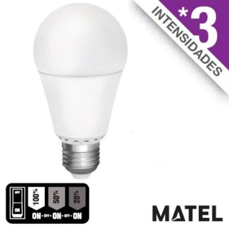 Bombilla LED estandard E27 10w luz FRIA MATEL ref.21813